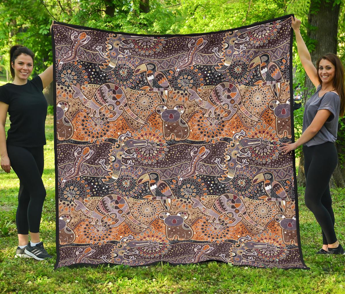 premium-quilts-aboriginal-patterns-coverlets-animals-art