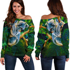 Off Shoulder Sweater - 3D Koala Sweater - Koala Aussie Greeting - Vibe Hoodie