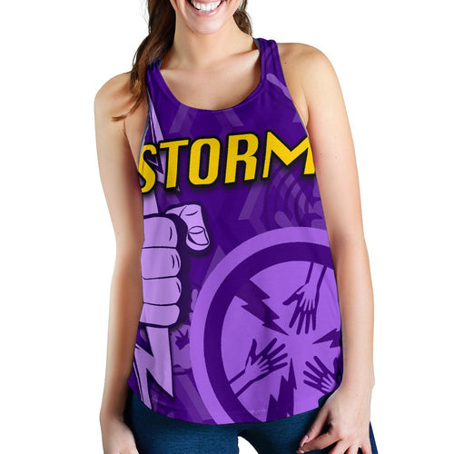 Melbourne All Over Women Racerback Tank Storm - Vibe Hoodie