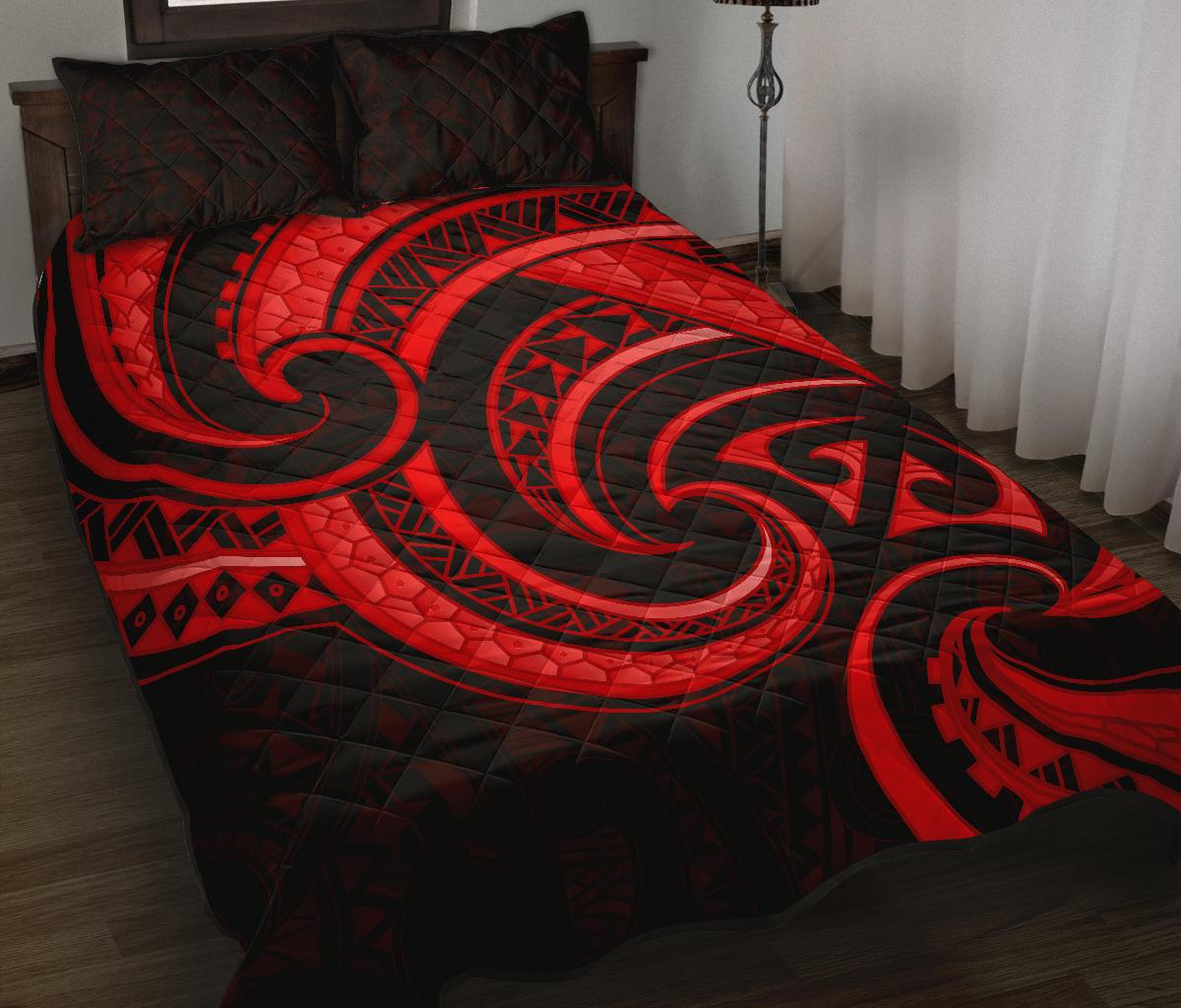 new-zealand-maori-mangopare-quilt-bed-set-polynesian-red
