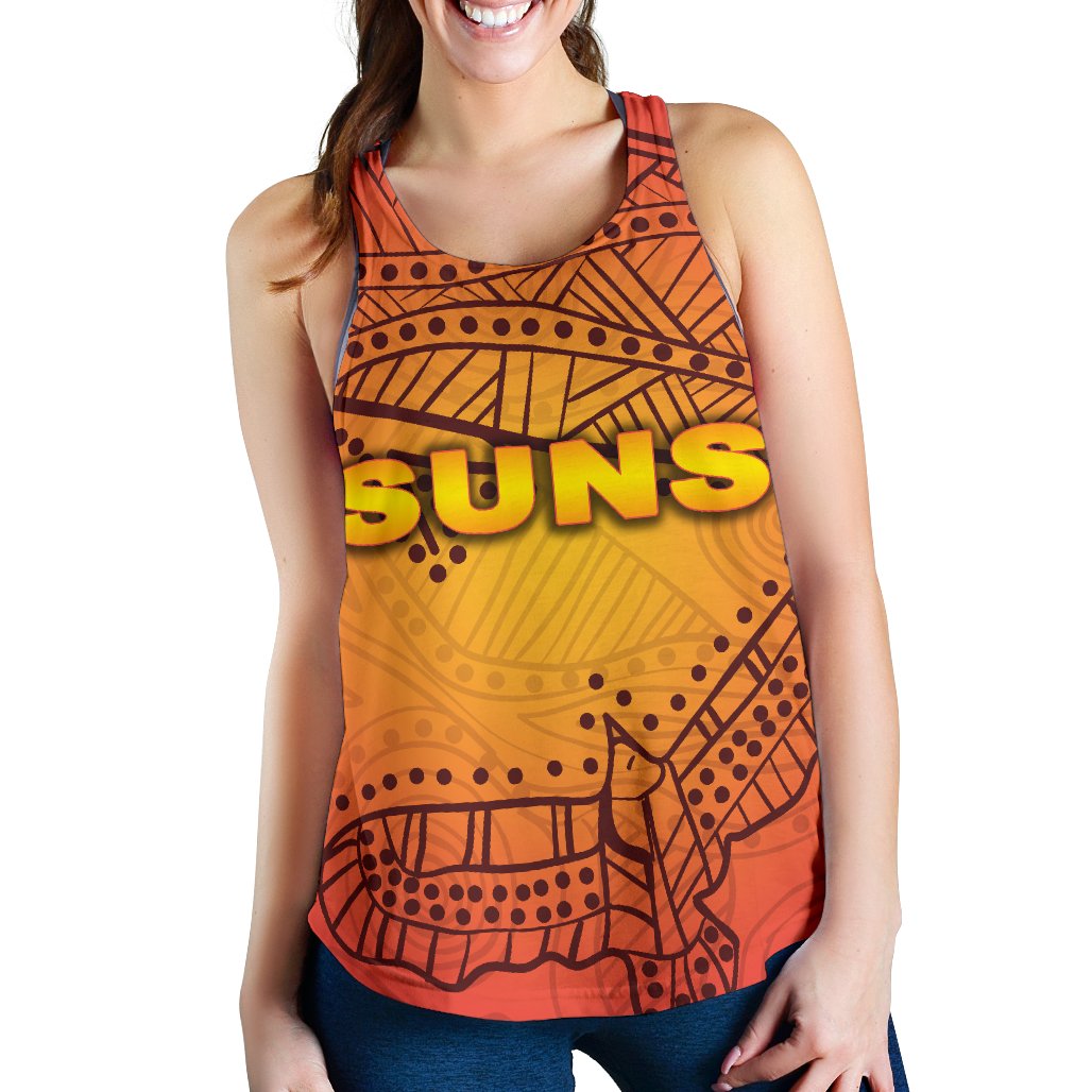 Gold Coast Women Racerback Tank Suns Simple Indigenous - Vibe Hoodie