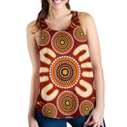 Aboriginal Women's Racerback Tank - Circle Flowers Patterns Ver02 - Vibe Hoodie
