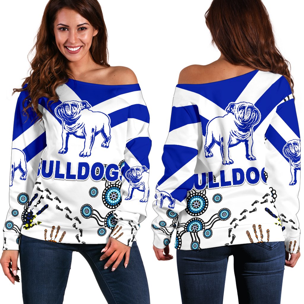 Canterbury-Bankstown Bulldogs Women Off Shoulder Sweater Indigenous - NO.2 - Vibe Hoodie