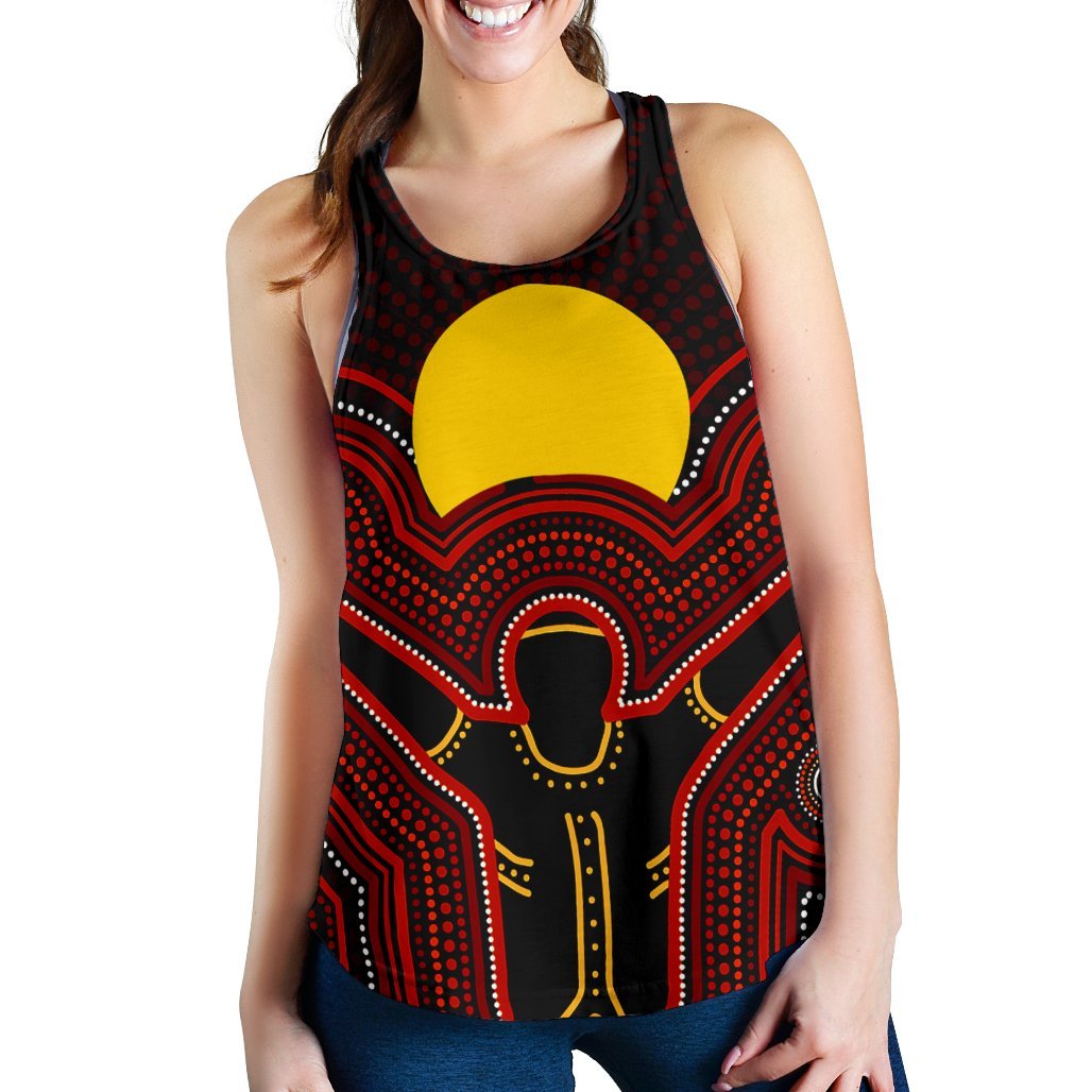Aboriginal Women's Racerback Tank - The Sun Always Shines - Vibe Hoodie