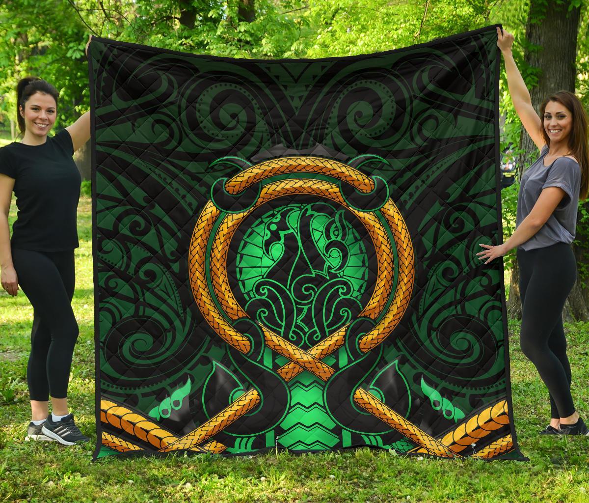 maori-new-zealand-premium-quilt-manaia-green