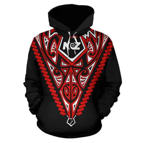 born-new-zealand-hoodie-polynesian-tattoo-red