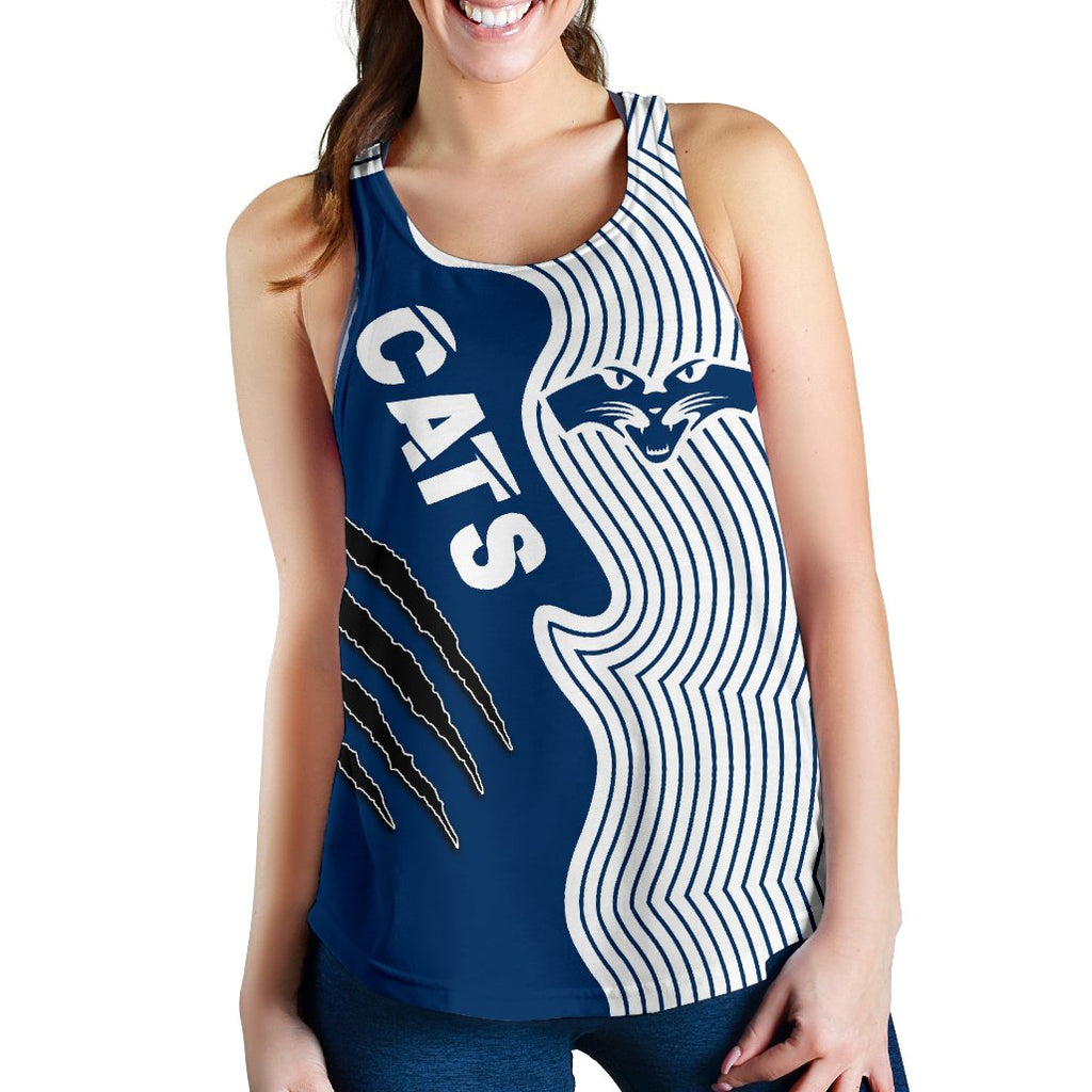 (Custom Personalised) Geelong Women's Racerback Tank Cats Indigenous - Vibe Hoodie