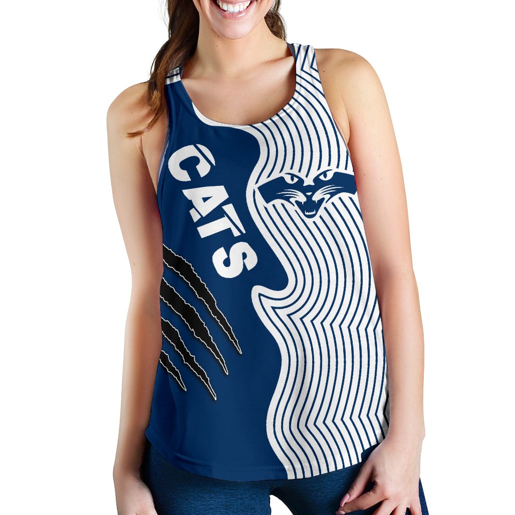 (Custom Personalised) Geelong Women's Racerback Tank Cats Indigenous - Vibe Hoodie