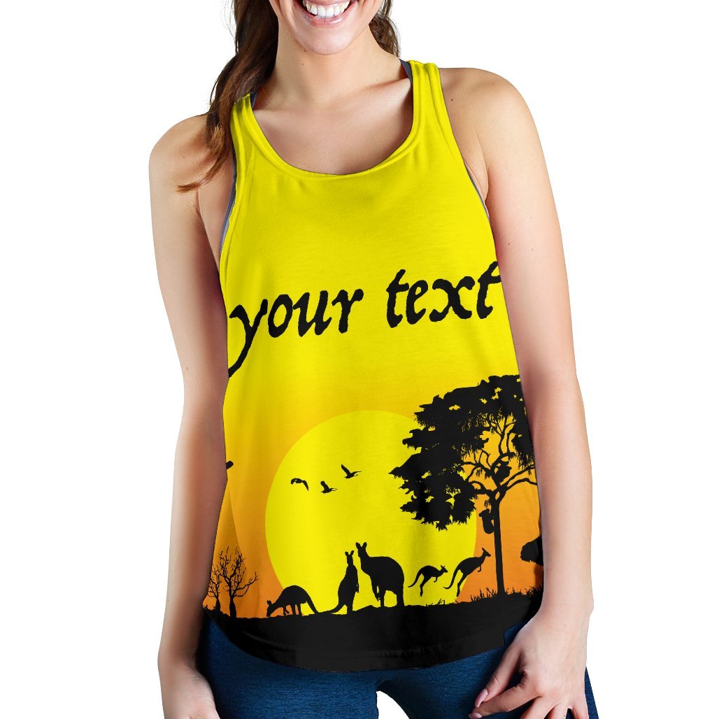 (Custom text) Racerback Tanks - Sunset Australia View - Vibe Hoodie