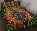 1st-australia-quilt-bed-set-aboriginal-two-lizards-dot-painting-circle