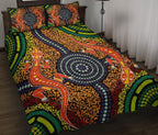 1st-australia-quilt-bed-set-aboriginal-two-lizards-dot-painting-circle