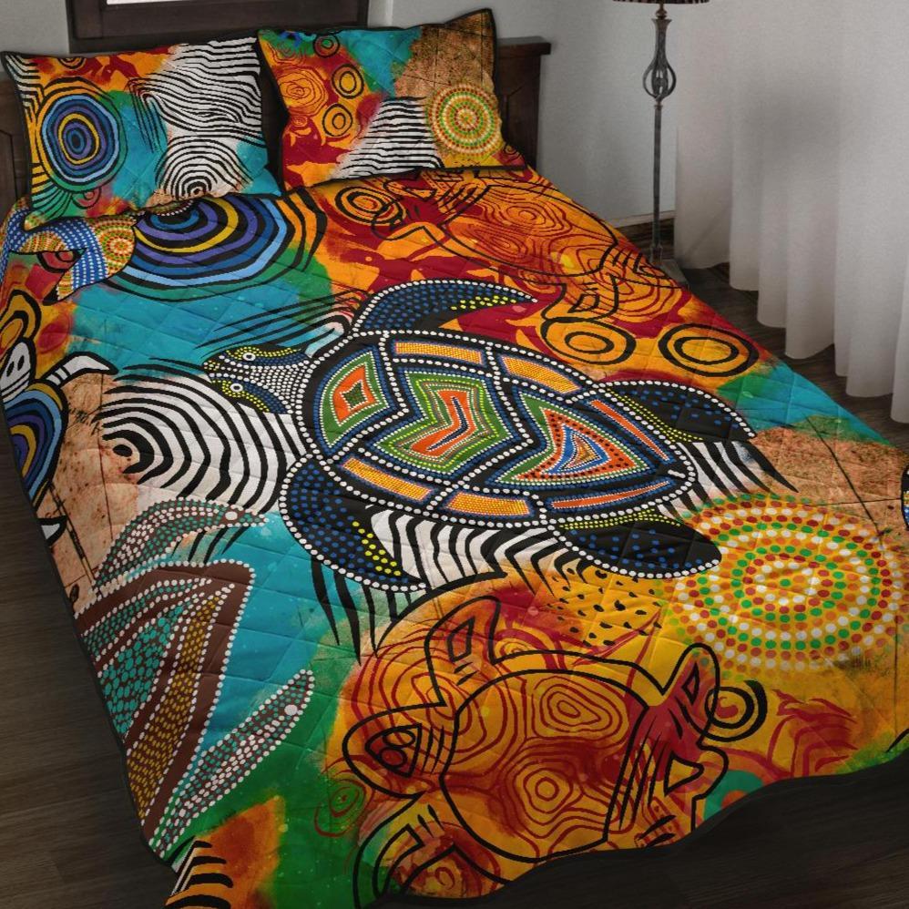 aboriginal-quilt-bed-set-turtle-indigenous-art