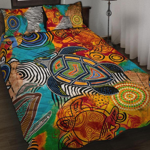 aboriginal-quilt-bed-set-turtle-indigenous-art