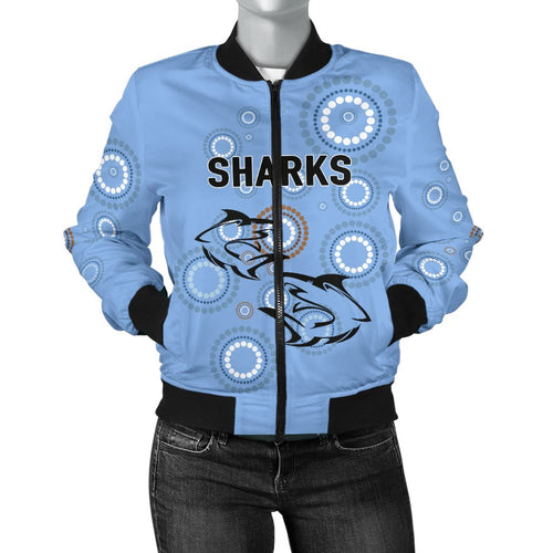 cronulla-sutherland-womens-bomber-jacket-sharks-anzac-day-unique-indigenous