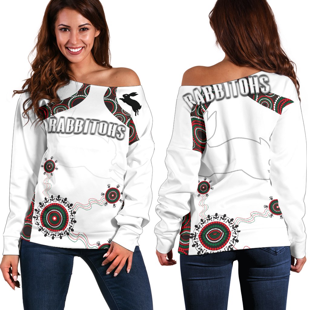 South Sydney Off Shoulder Sweater Indigenous Rabbitohs - Vibe Hoodie