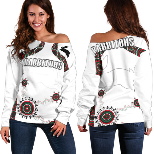 South Sydney Off Shoulder Sweater Indigenous Rabbitohs - Vibe Hoodie