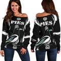 Collingwood Women Off Shoulder Sweater  Pies Indigenous - Black - Vibe Hoodie