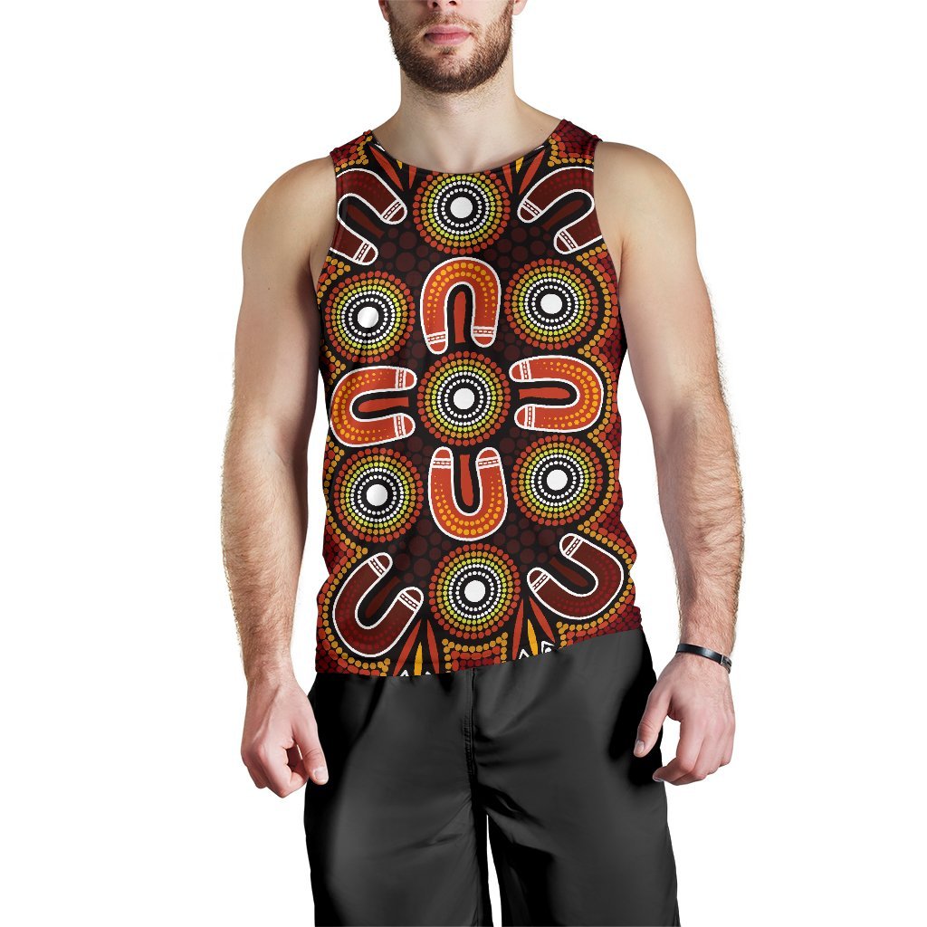 aboriginal-mens-tank-top-aboriginal-dot-painting-flowers-style