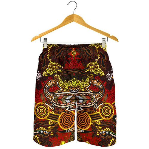 aboriginal-mens-shorts-kangaroo-and-lizard-dot-painting-art
