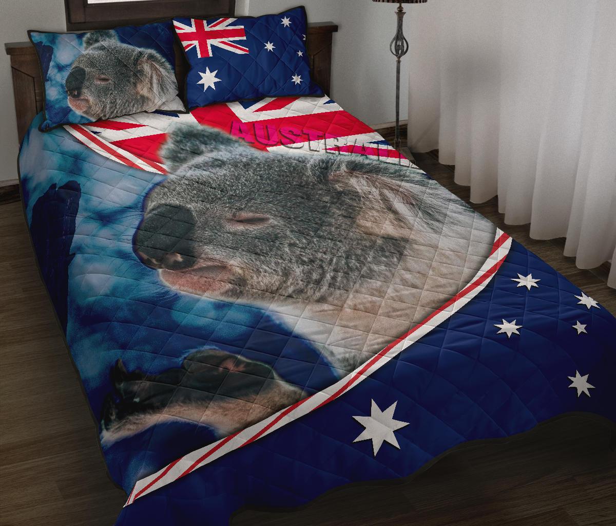quilt-bed-set-australian-flag-and-coat-of-arms-quilt-cover-set-koala-3d