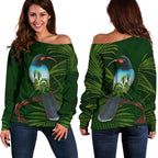 Huia Bird New Zealand Women's Off Shoulder Sweater - Vibe Hoodie