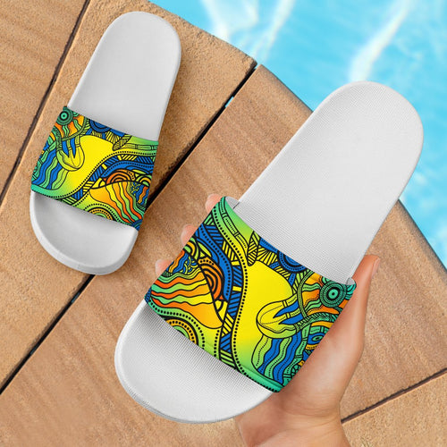 aboriginal-slide-sandals-indigenous-dot-painting-art-ver-01