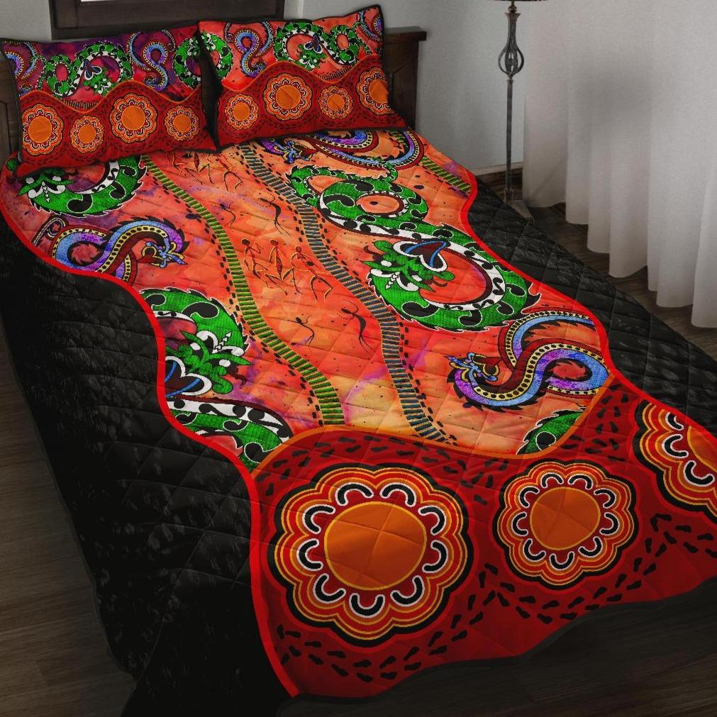 aboriginal-quilt-bed-set-aussie-indigenous-patterns-orange