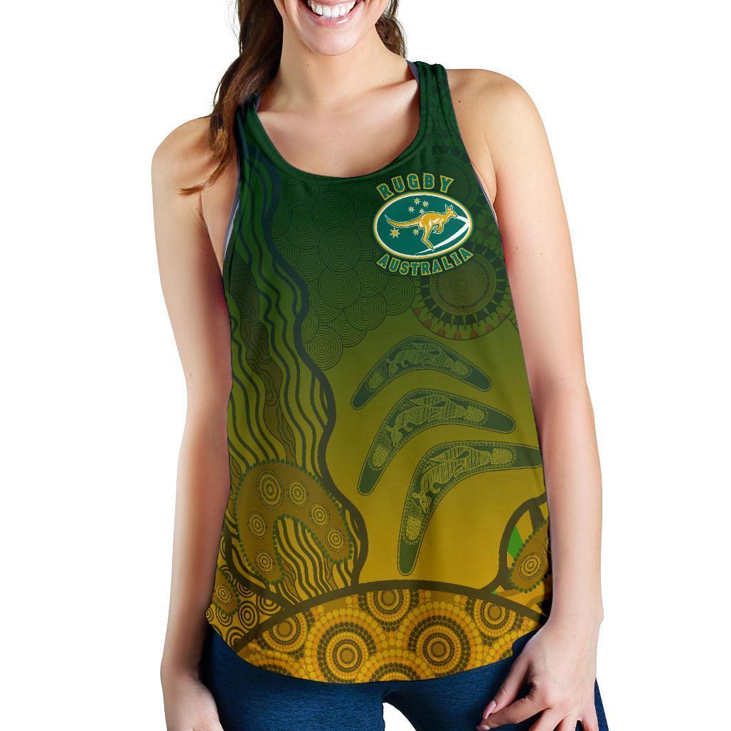 Australia Women'S Racerback Tank, Aboriginal Australian Rugby Tank Top - Vibe Hoodie