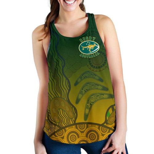 Australia Women'S Racerback Tank, Aboriginal Australian Rugby Tank Top - Vibe Hoodie