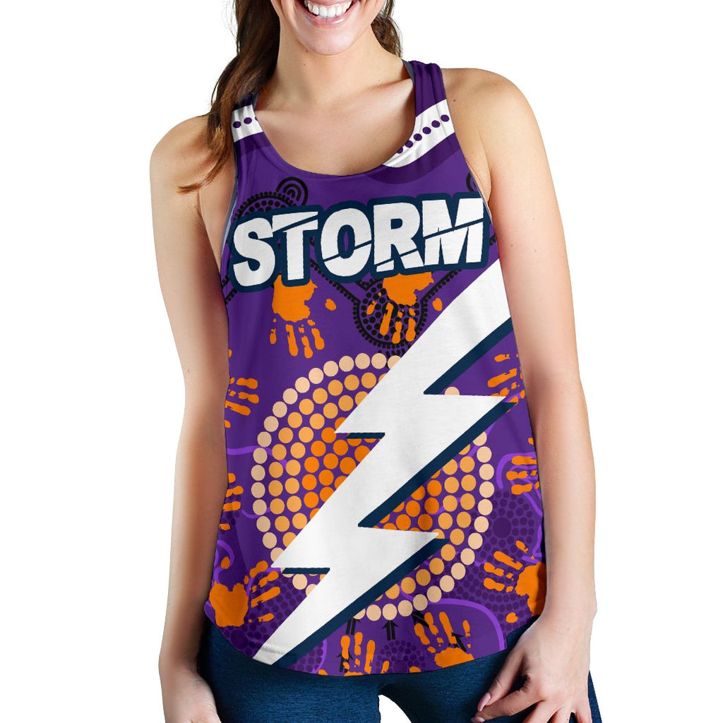 (Custom Personalised) Storm Women's Racerback Tank Indigenous Aboriginal Melbourne - Sun Style - Vibe Hoodie