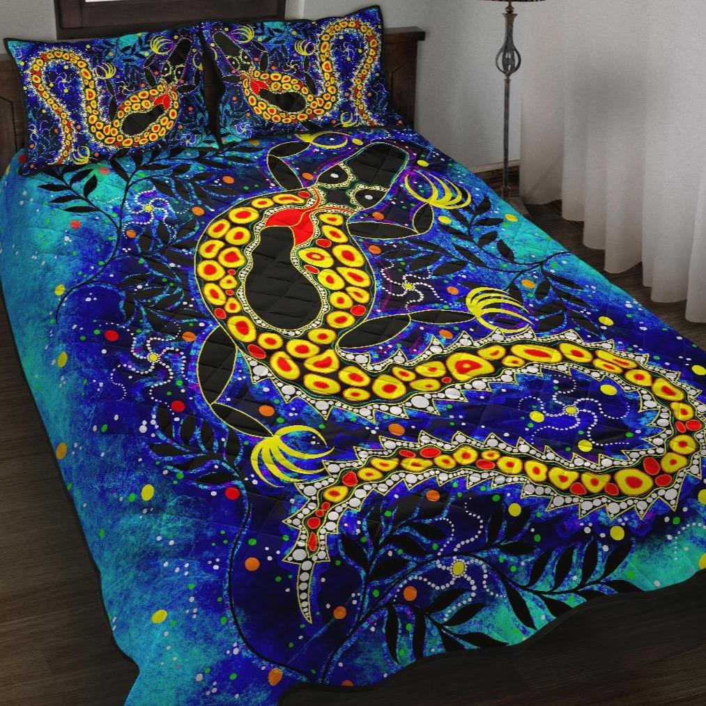 aboriginal-quilt-bed-set-indigenous-crocodile