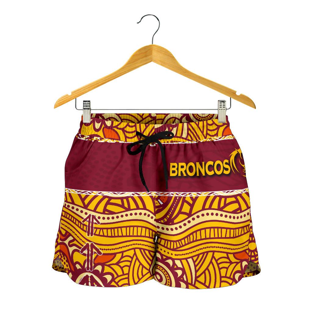 Brisbane Broncos All Over Print Women's Shorts Aboriginal Patterns - Vibe Hoodie