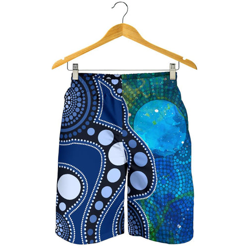 aboriginal-mens-shorts-australia-indigenous-flag-circle-dot-painting-art-blue