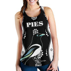 Collingwood Women Racerback Tank Pies Indigenous - Black - Vibe Hoodie