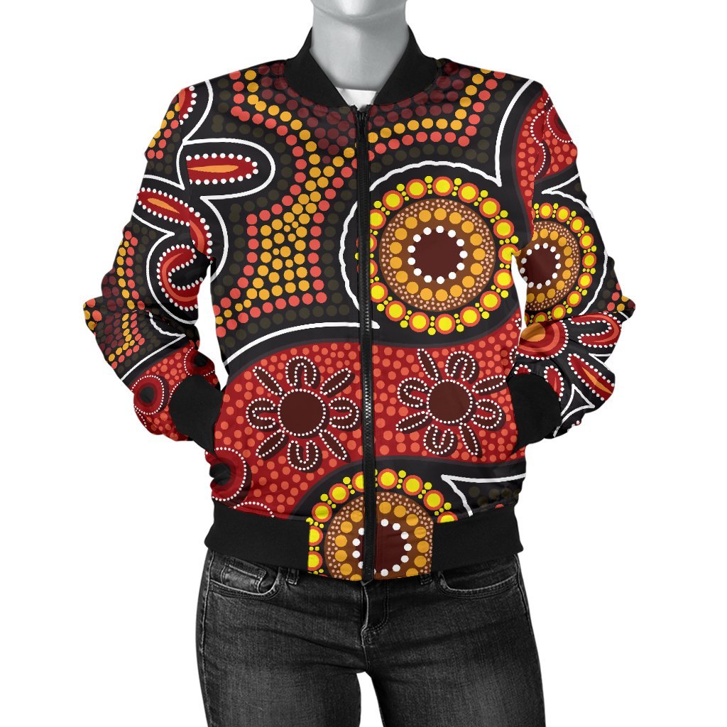 aboriginal-womens-bomber-jacket-indigenous-circle-dot-painting-style-1