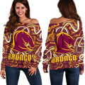 Broncos Rugby Women's Off Shoulder Sweater Indigenous - Vibe Hoodie