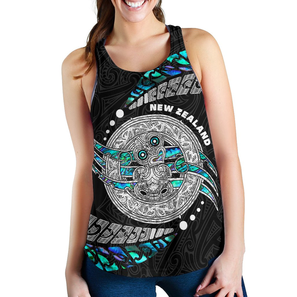 (Custom Personalised) Maori Women's Racerback Tank Hei Tiki Sport Style - Custom Text and Number - Vibe Hoodie