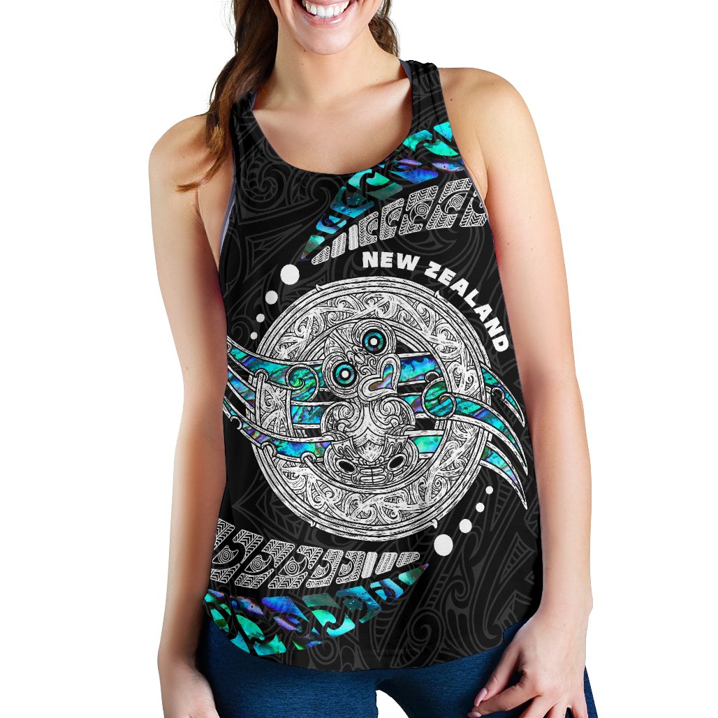 (Custom Personalised) Maori Women's Racerback Tank Hei Tiki Sport Style - Custom Text and Number - Vibe Hoodie