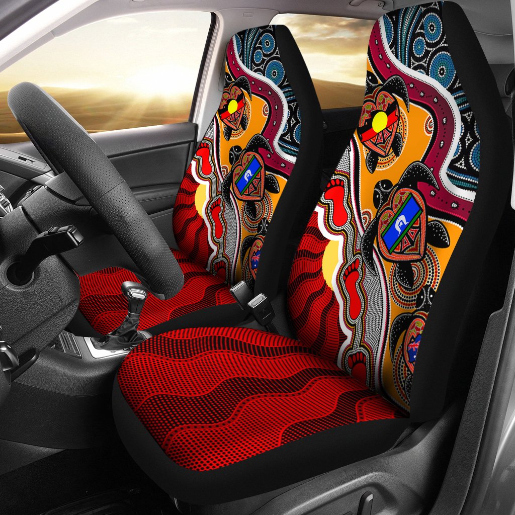 car-seat-covers-australia-aboriginal-dots-with-turtle-and-naidoc-flags
