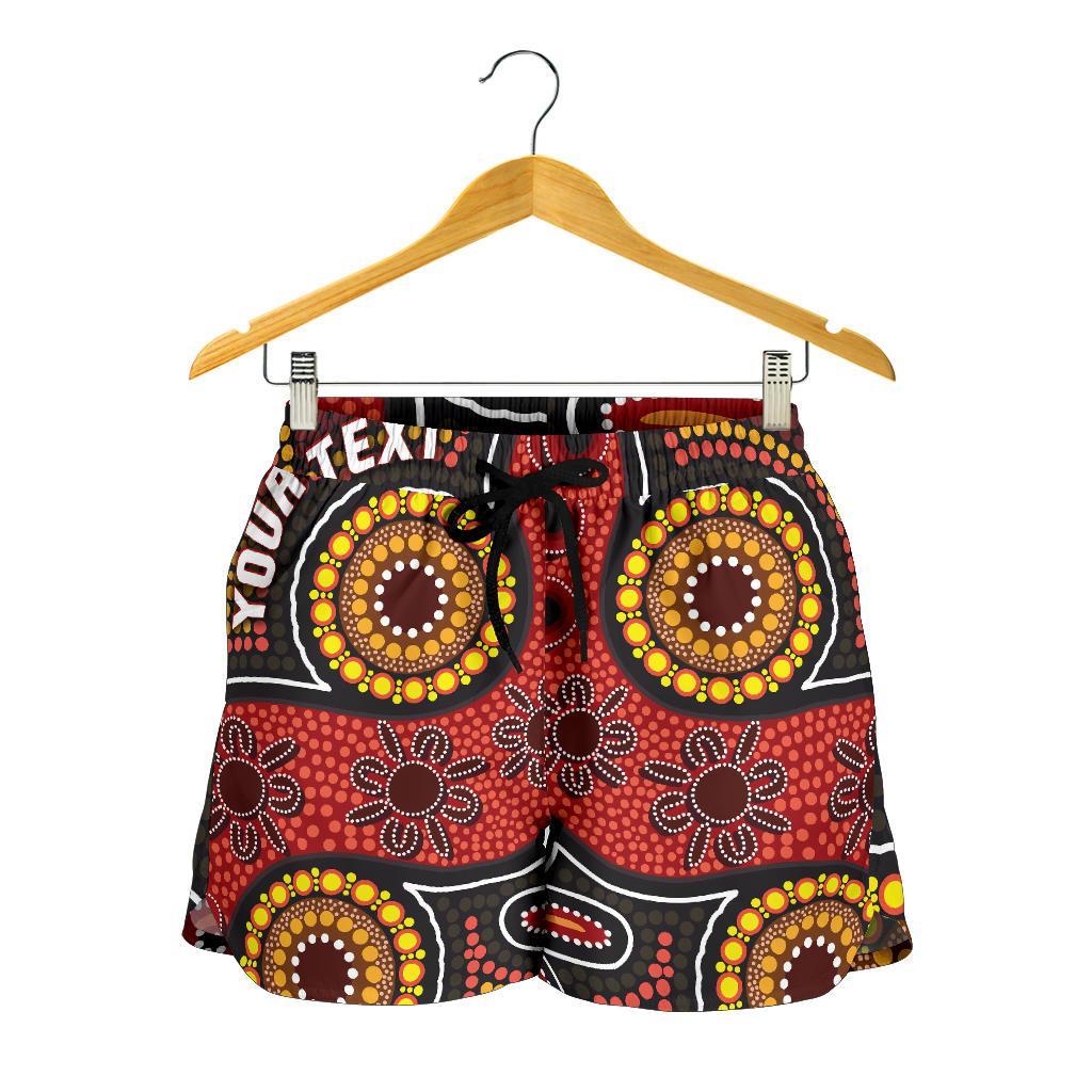[Custom] Aboriginal Women's Shorts - Indigenous Circle Dot Painting Style- - Vibe Hoodie