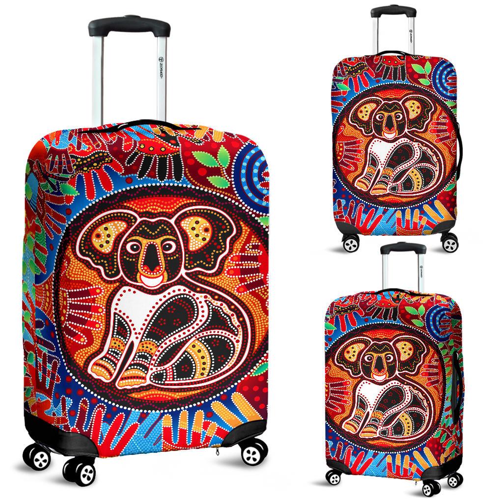 aboriginal-luggage-cover-koala-and-hand-art-dot-painting-suitcase-cover