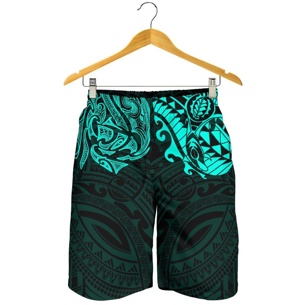 new-zealand-all-over-print-mens-shorts-maori-polynesian-tattoo-turquoise
