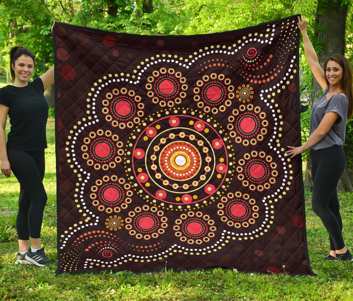 aboriginal-premium-quilt-australian-colorful-flower-dot-painting-art