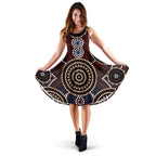 Midi Dress - Aboriginal Dot Painting Dress Ver08 - Vibe Hoodie