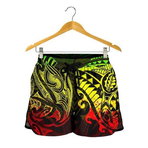 New Zealand All Over Print Women's Shorts, Maori Polynesian Tattoo Reggage - Vibe Hoodie