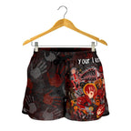 [Custom] Aboriginal Women's Shorts - Indigenous Fish Hand Art - Vibe Hoodie