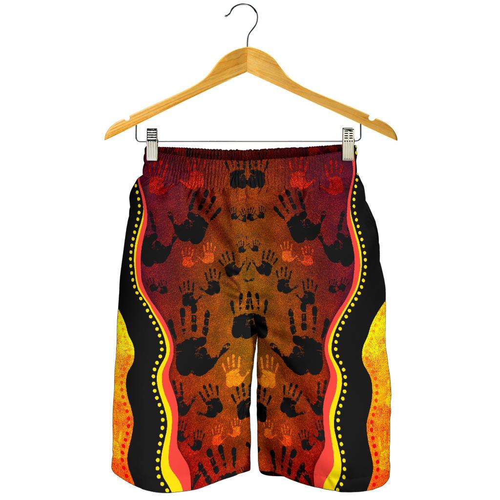 aboriginal-shorts-indigenous-rock-painting-hand-art-golden-style-men