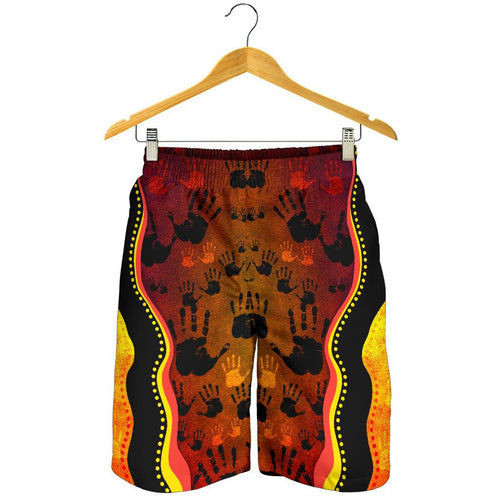aboriginal-shorts-indigenous-rock-painting-hand-art-golden-style-men