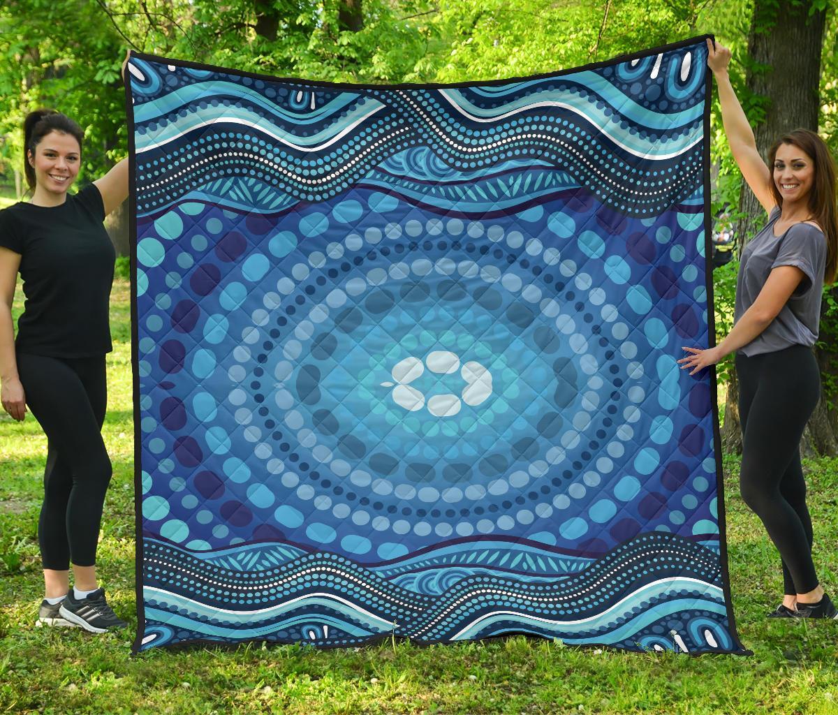 aboriginal-premium-quilt-blue-circle-aboriginal-art