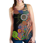 Australia Women's Racerback Tank Aboriginal Style NO.1 - Vibe Hoodie